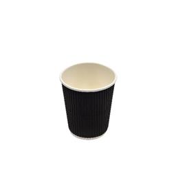 VASO PAPEL CORRUGADO NEGRO 8 OZ 240 ML (9,0X8cm)